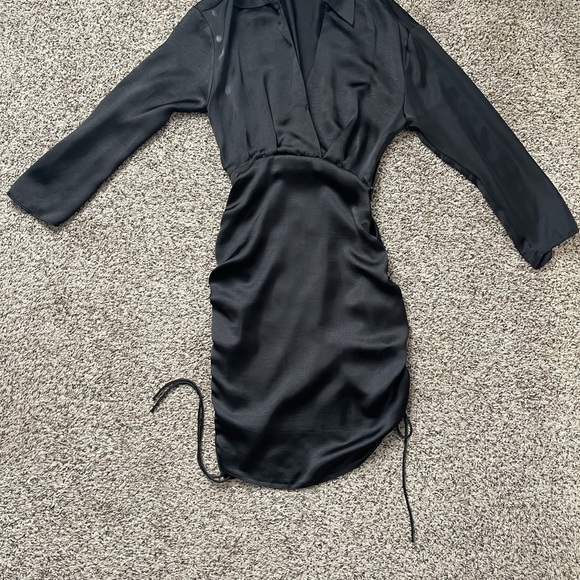 ZARa Black Satin Effect Mini Dress - Picture 3 of 8